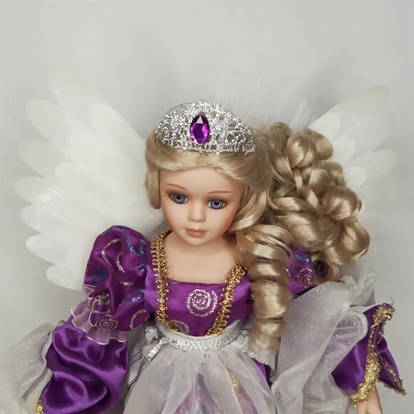 Vintage Christmas Lighted Tree Top Angel & Original Box Queen Of Light 2000s - Picture 4 of 16